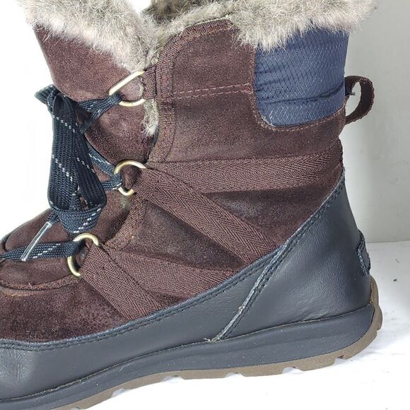 Sorel Women's TIVOLI US 9 Cattail Brown Lined Faux Fur Lace Up Snow Boots - Picture 14 of 16